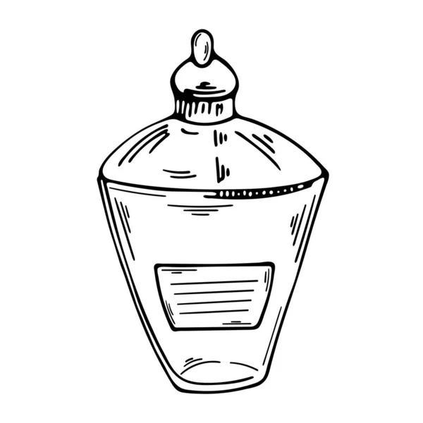 Vektorelement Vit Bakgrund Illustration Flaska Med Dryck Svart Och Vit — Stock vektor