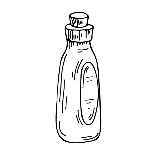 Elemento Vectorial Sobre Fondo Blanco Ilustración Una Botella Con Una — Vector de stock