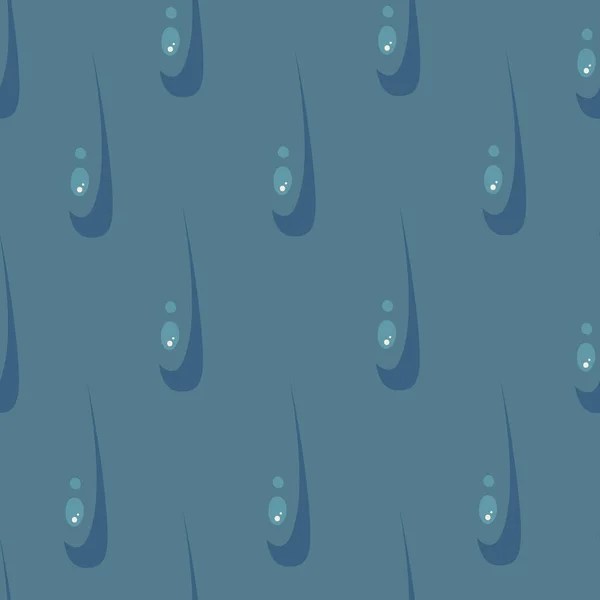 矢量无缝模式 蓝色背景上的雨滴图解 秋天的图案与装饰滴 用于印刷 纺织品 包装纸 床上用品和背景 — 图库矢量图片