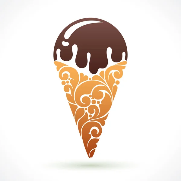 Ilustración vectorial helado cono patrón — Vector de stock