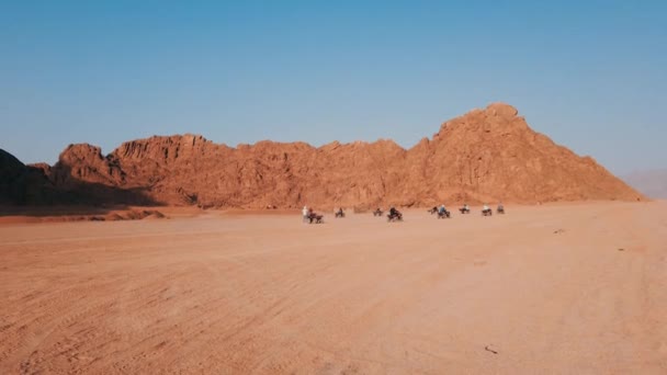 Grupa Quadów Kierowców Jazdy Pustyni Szarm Szejk Egipt Afryka — Wideo stockowe