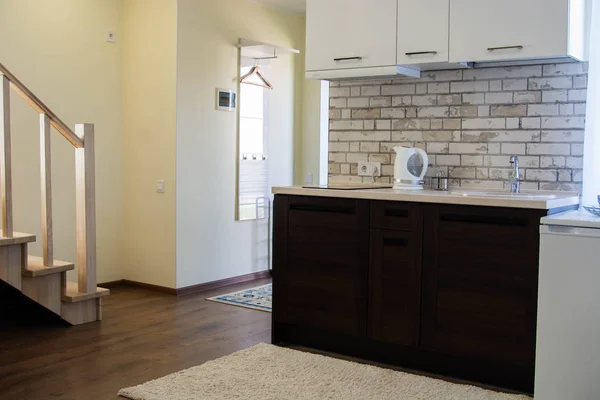 Modern kitchen, interior photo. Natural day light