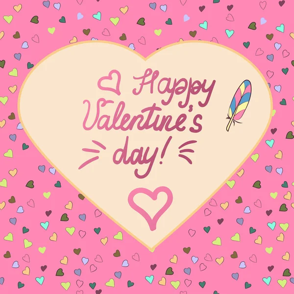 Grafika wektorowa. Ramka w kształcie serca z napisem s szczęśliwy Valentine dzień. Ilustracja. — Wektor stockowy