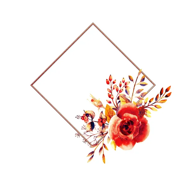 Ensemble Branches Fleurs Rose Rose Fleur Feuilles Vertes Rouge Concept — Photo