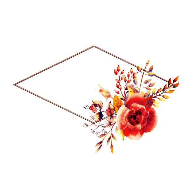 꽃가지들 빨간색 결혼에 포스터 합니다 카드나 초대장 디자인을 — 스톡 사진