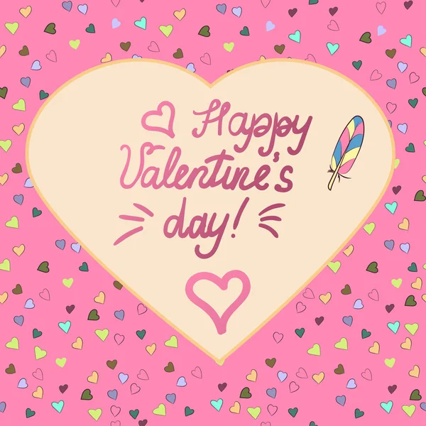 Graphics. Heart-shaped frame with the inscription Happy Valentine s day. Illustration. — Stock Photo, Image