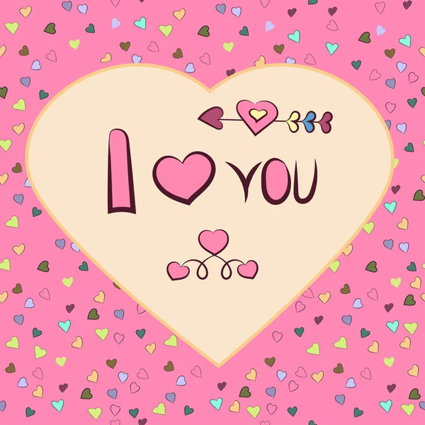 Графика. Каркас в форме сердца с надписью, которую я люблю. Иллюстрация ко Дню Святого Валентина . — стоковое фото