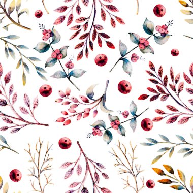 Kusursuz bir geçmişi var. Çiçek dalları, böğürtlenler, yapraklar. Çiçek posteri, davetiye. Tebrik kartları veya davetiyeler için suluboya kompozisyonları.