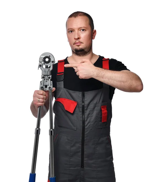 Porträts eines Klempners — Stockfoto