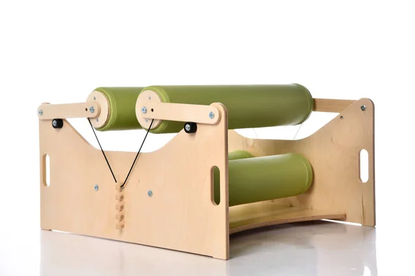 Compact exercise equipment with soft rollers set for children with musculoskeletal disorders, isolated on white, copy space — Stock Image Compact exercise equipment with soft rollers set for children with musculoskeletal disorders, isolated on white, copy space Royalty Free Stock Photos