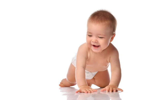 Portrait of happy crawling baby boy — Stock Photo, Image