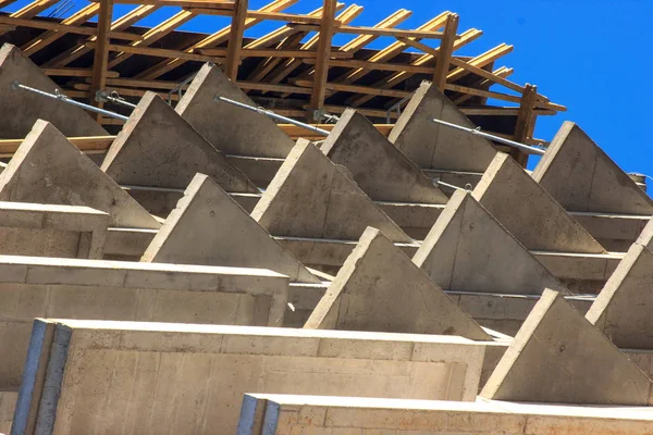 Bina Modern Planlama Bir Apartman Binası Inşaatı Dokular Geometri Beton — Stok fotoğraf