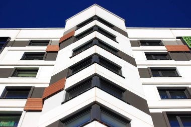 Bina, modern planlama bir apartman binası inşaatı dokular geometri. beton zemin