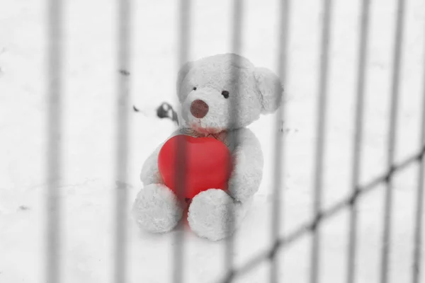 마음으로 외로운 막대기의 버려진 영혼을 가난한 사람들을 외로운 발렌타인 — 스톡 사진
