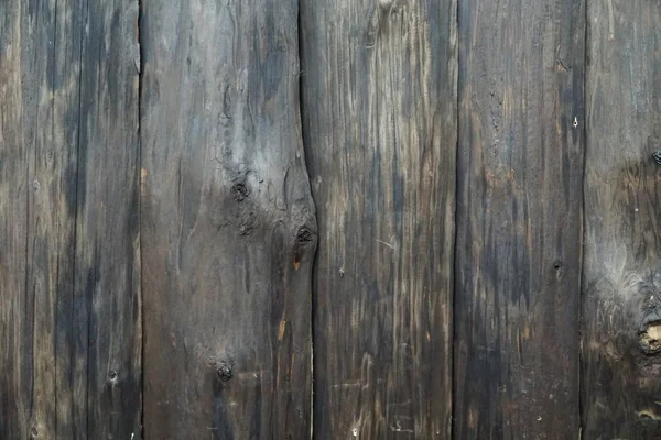 vertical aged wall of dark wood, covered with varnish and stain. Lovely texture of tree is clearly visible-knots and fibers for the background.