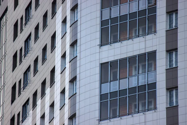 Moderne Mehrstöckige Gebäude Wolkenkratzer Bau Eines Glashauses Eine Große Anzahl — Stockfoto