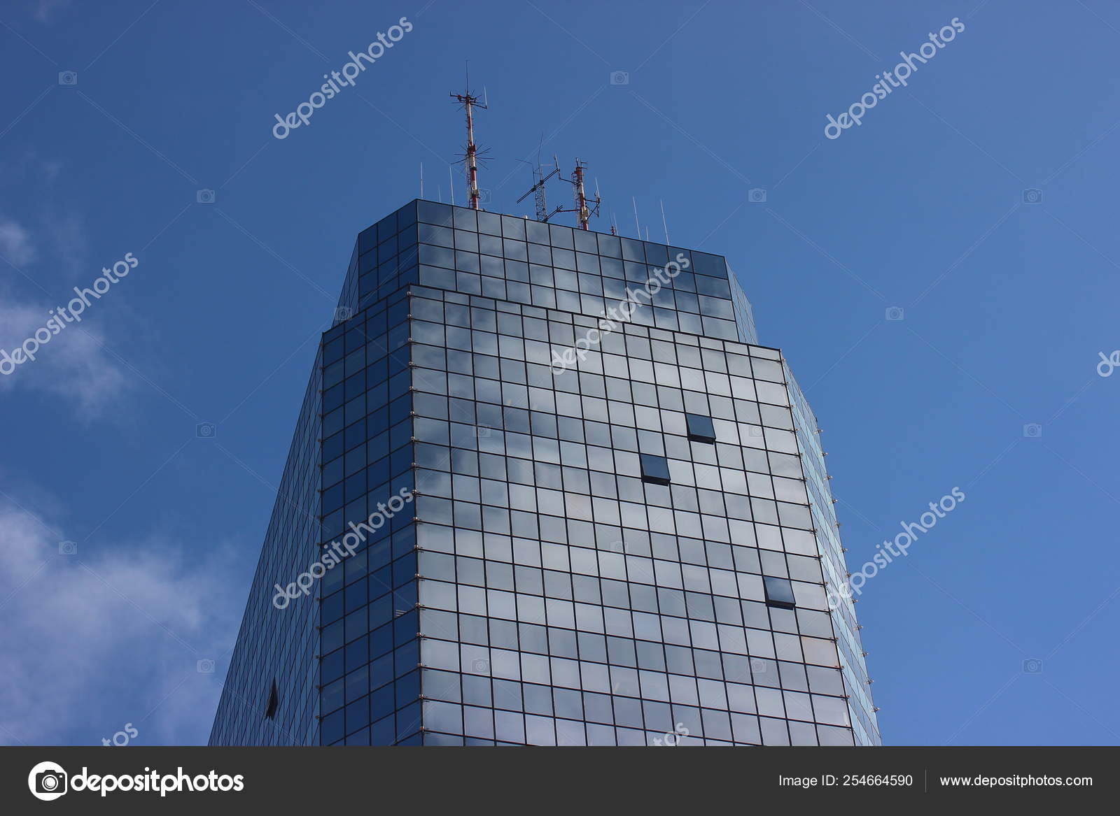 Windows Of A Modern House Glass Skyscraper In The City