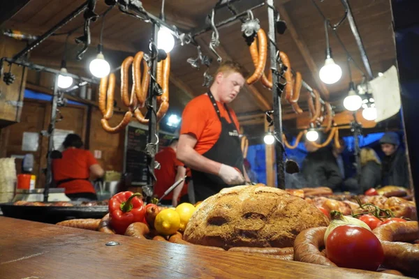 Feria Festival Comida Año Nuevo Navidad Casco Antiguo Cocinar Comida — Foto de Stock