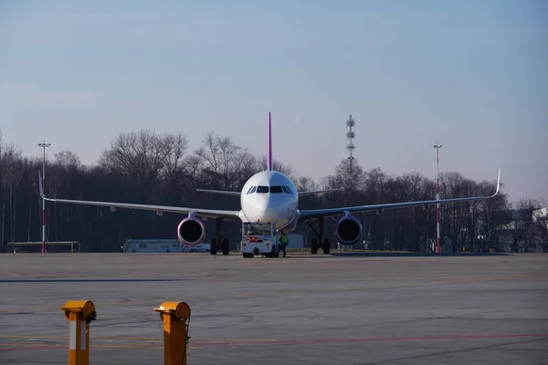 Краков Польща 2019 Аероплан Airbus A321 Аеропорту Канцелярія Або Відновлення — стокове фото