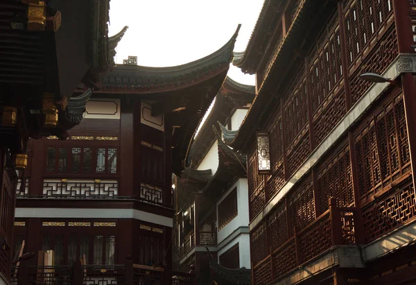 Starożytna Świątynia Stare Pagoda Tradycyjny Chiński Styl Shanghai Chiny — Zdjęcie stockowe