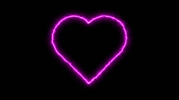 Neon parlak parlak kalp işareti