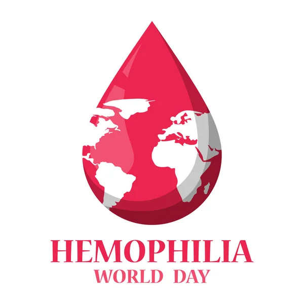 Banner web del Día Mundial de la Hemofilia. Enfermedad sanguínea — Vector de stock