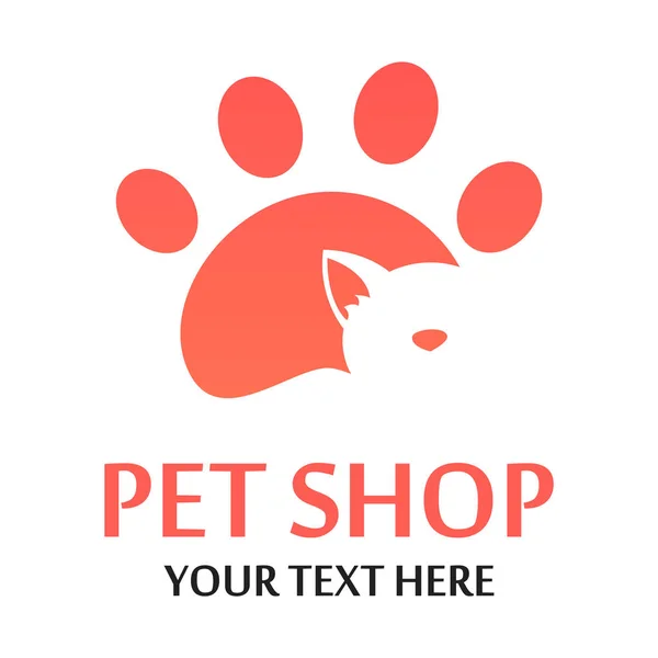 Pet shop logo türü seti. Gıda ile mağaza için Logo — Stok Vektör