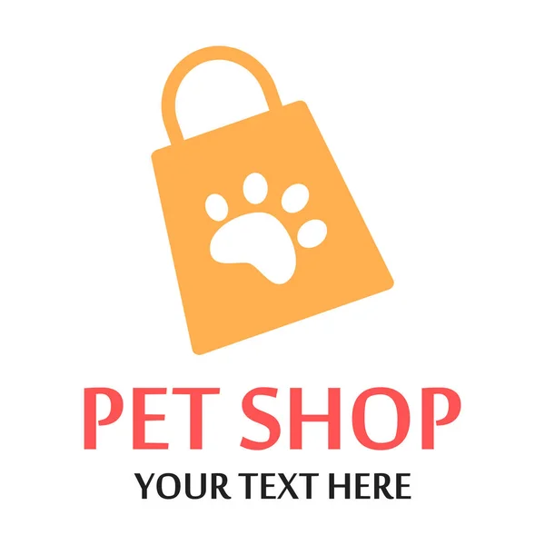 Pet shop logo türü seti. Gıda ile mağaza için Logo — Stok Vektör