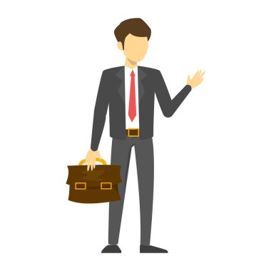 İşadamı karakteri izole duruyor. Bir erkek karakter