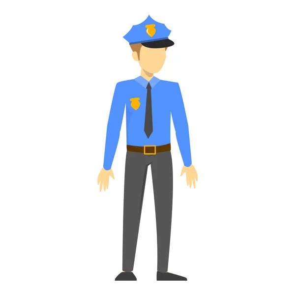 Mann in Polizeiuniform. Polizeiberuf — Stockvektor