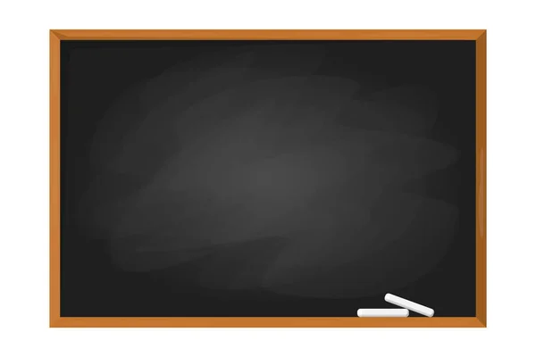 Pizarra de la escuela negra en el marco. Sala de clase en blanco — Vector de stock