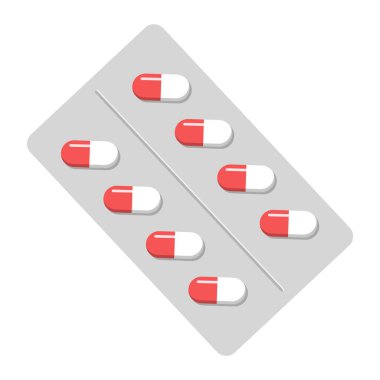 Kabarcıkta hap, ilaç paketi. Ağrı kesici dozu