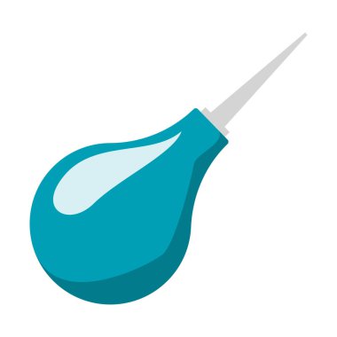 Mavi enema vektörü izole edilmiş. Tıbbi alet, clyster