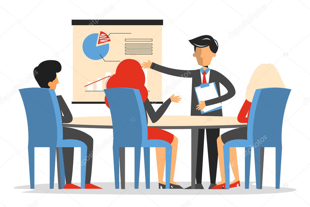 Business meeting in conference room vector isolated