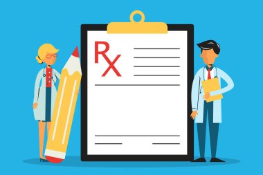 Tıbbi reçete. Beyaz boş bir belge formu