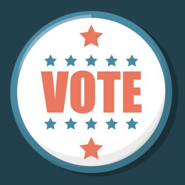 ABD seçim iğnesi izole edildi. Başkanlığa, demokratik ve cumhuriyetçi partilere oy verin. Oylama rozeti.