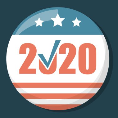 ABD seçim iğnesi izole edildi. Başkanlığa, demokratik ve cumhuriyetçi partilere oy verin. Oylama rozeti.