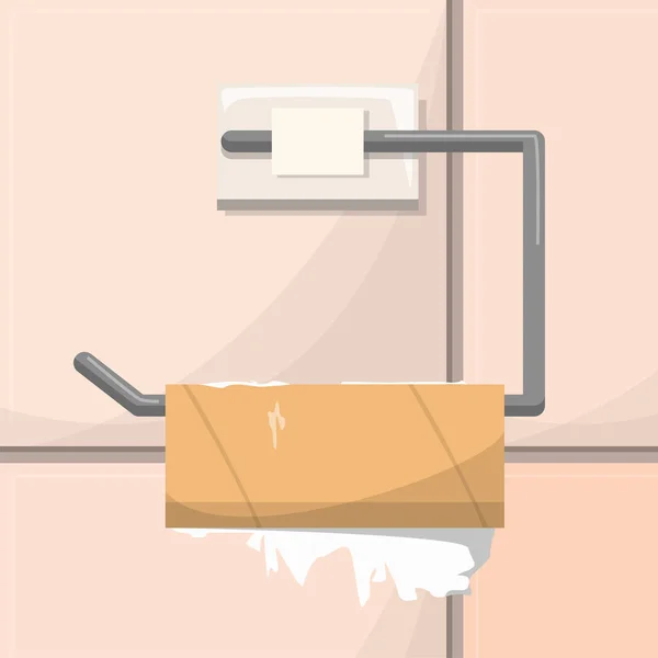 Lege Papier Roll Vector Illustratie Slechte Verrassing Einde Papier Badkamer — Stockvector