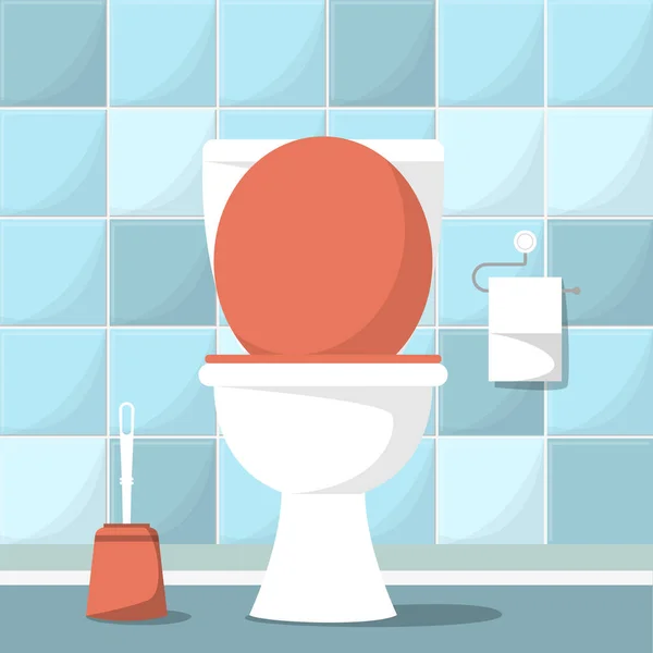 Pusty Wektor Toalety Czyste Ceramiczne Wnętrze Przestrzeń Sanitarna Domowy Pusty — Wektor stockowy
