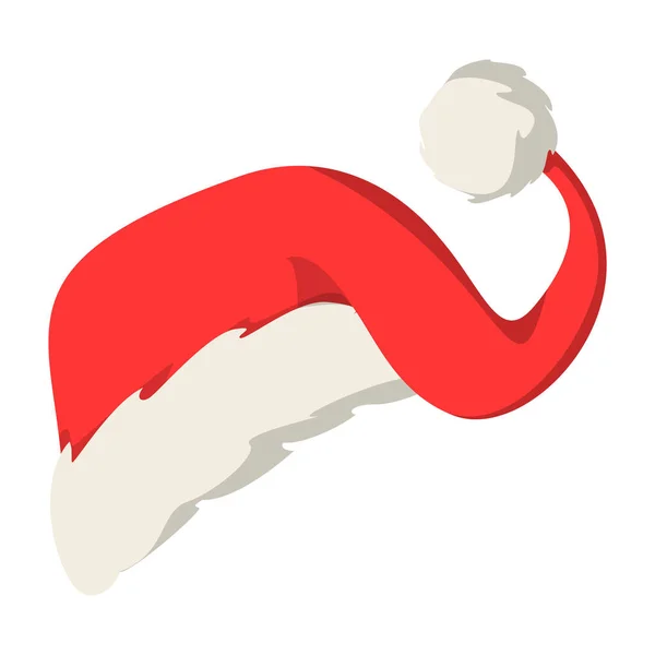 Red Santa Claus Sombrero Vector Aislado Elemento Decoración Navideña Gorra — Vector de stock