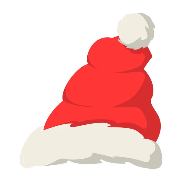 Red Santa Claus Sombrero Vector Aislado Elemento Decoración Navideña Gorra — Vector de stock