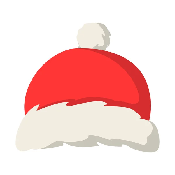 Red Santa Claus Sombrero Vector Aislado Elemento Decoración Navideña Gorra — Vector de stock