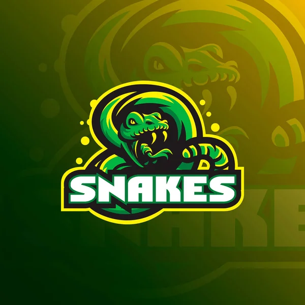 Snake Mascot Logo Vector Illustration — Stock Vector