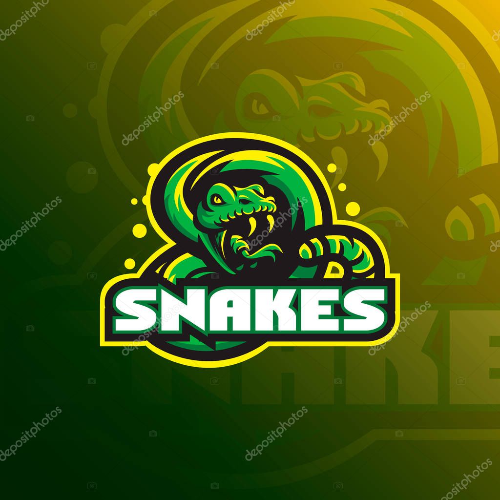 Snake mascot logo vector illustration