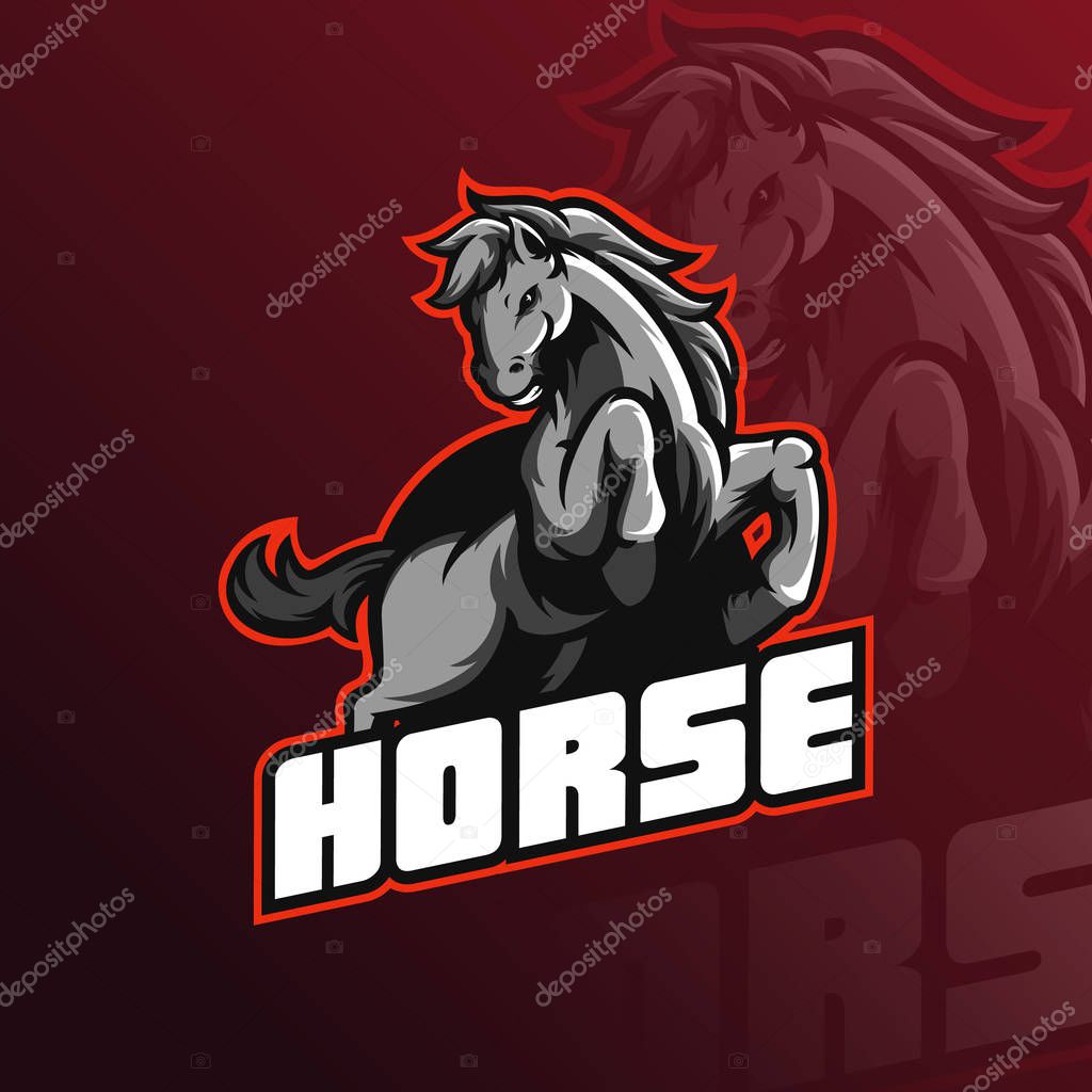 Horse mascot logo design vector