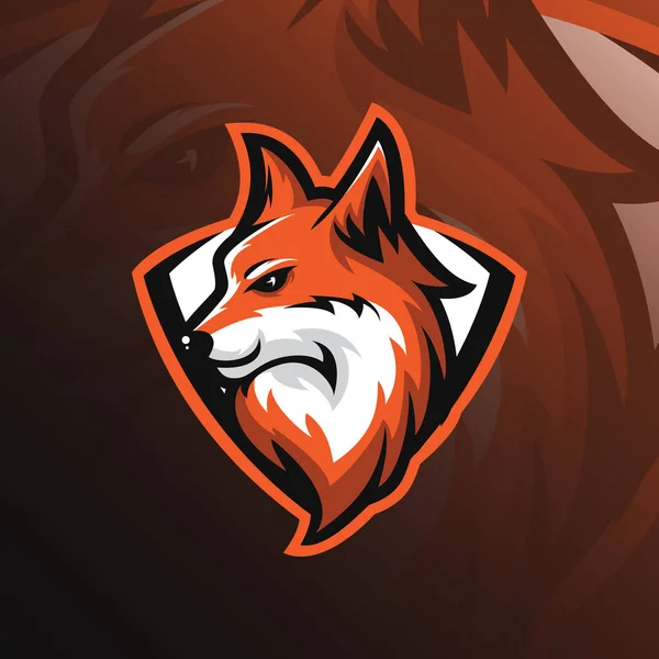 Fox Logo Maskot Designu Vektor Moderní Znak Styl Fox Hlava — Stockový vektor