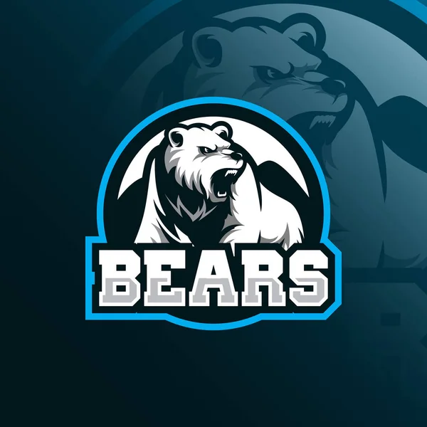 Bear Mascot Logo Design Vector Modern Illustration Concept Style Badge — Stock Vector