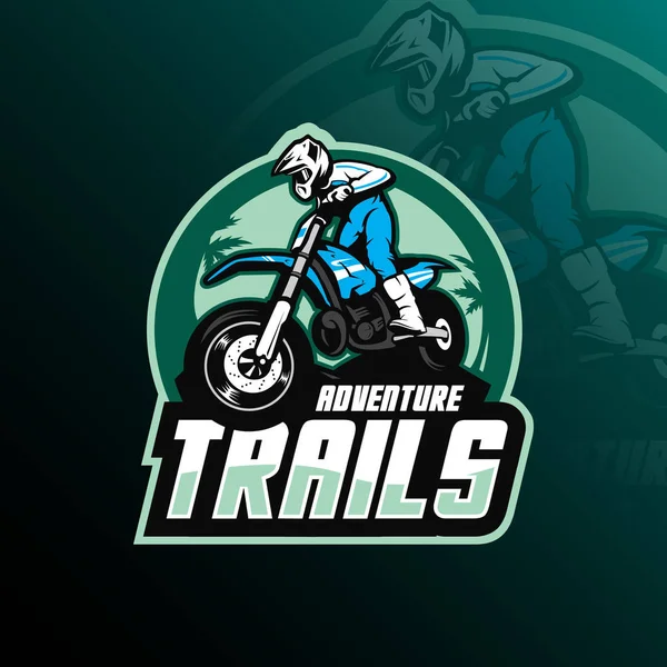 Motocross Kabalája Logo Design Vektor Modern Illusztráció Koncepció Stílus Jelvényt — Stock Vector