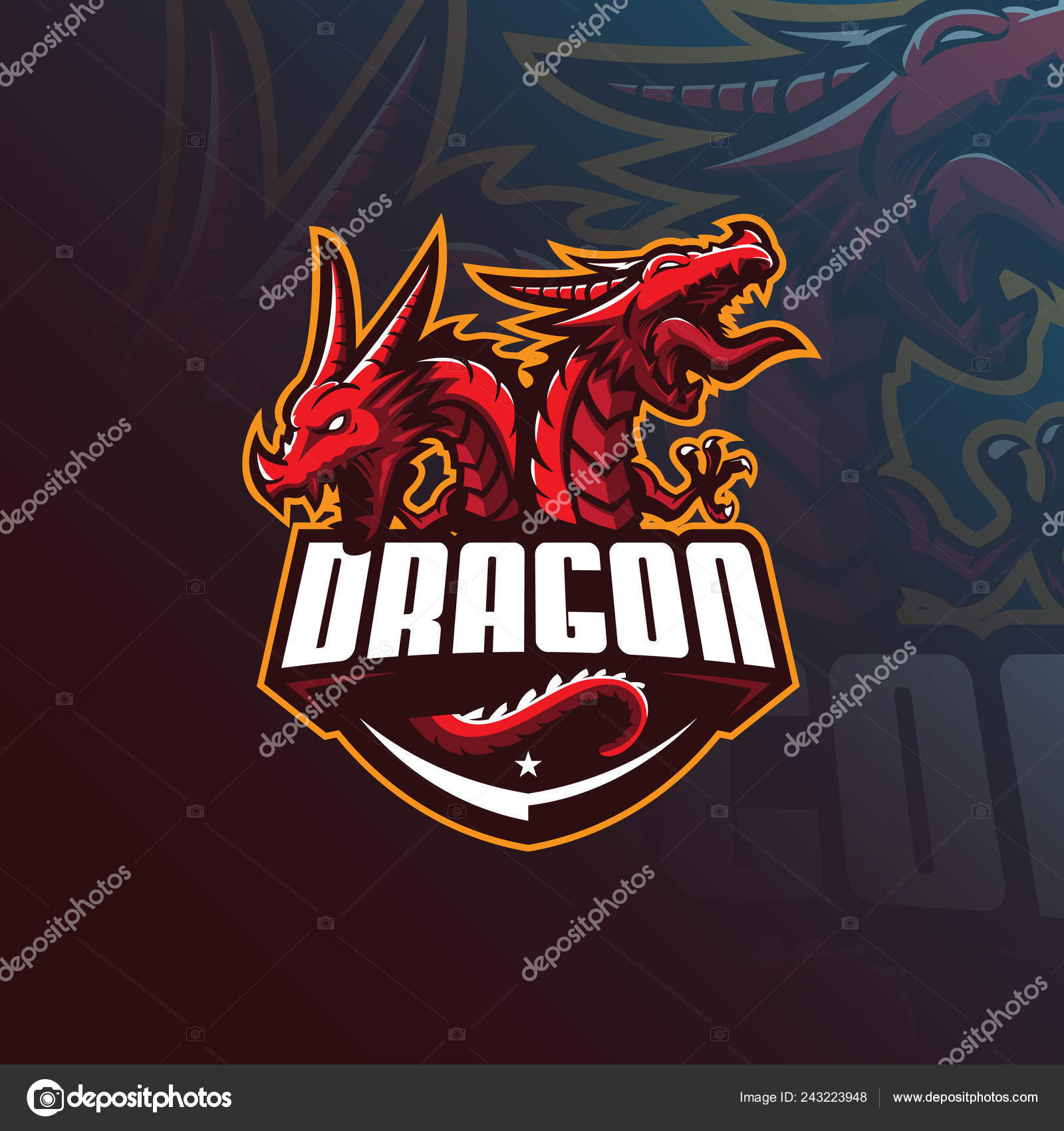 Dragon Vector Mascot Logo Design Modern Illustration Concept Style Badge Vector Image By C Ahmadbrutalism666 Vector Stock