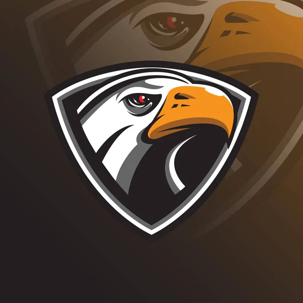 Eagle Vector Mascot Logo Ontwerp Met Moderne Illustratie Concept Stijl — Stockvector